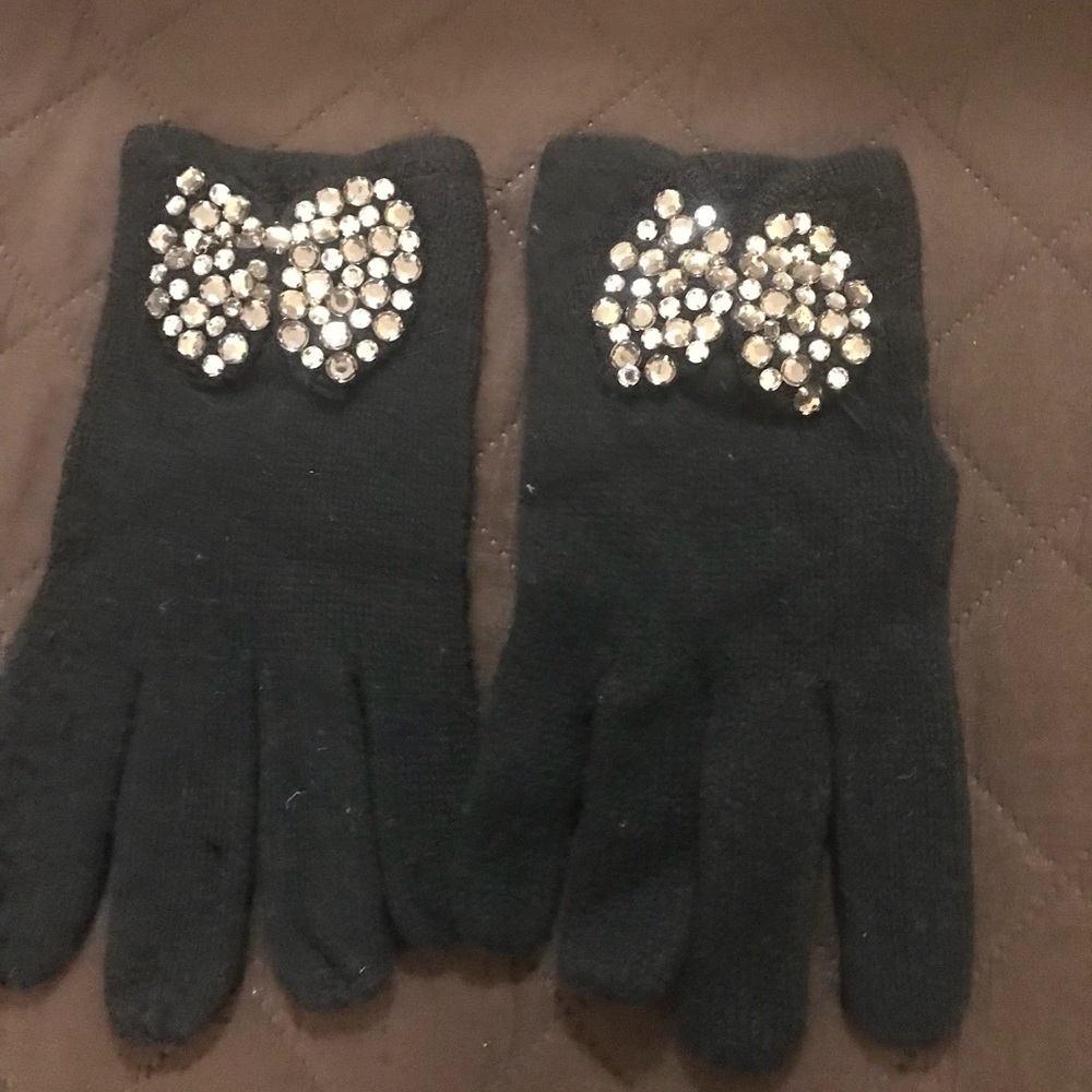 Lord & Taylor Cashmere Blend Black Gloves
